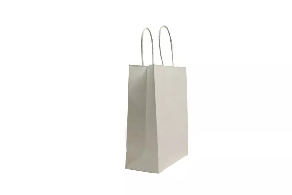 Kleine (18+8*22 cm) weiße Papiertaschen mit Papierkordel, unbedruckt , 90g/m², 25er Set